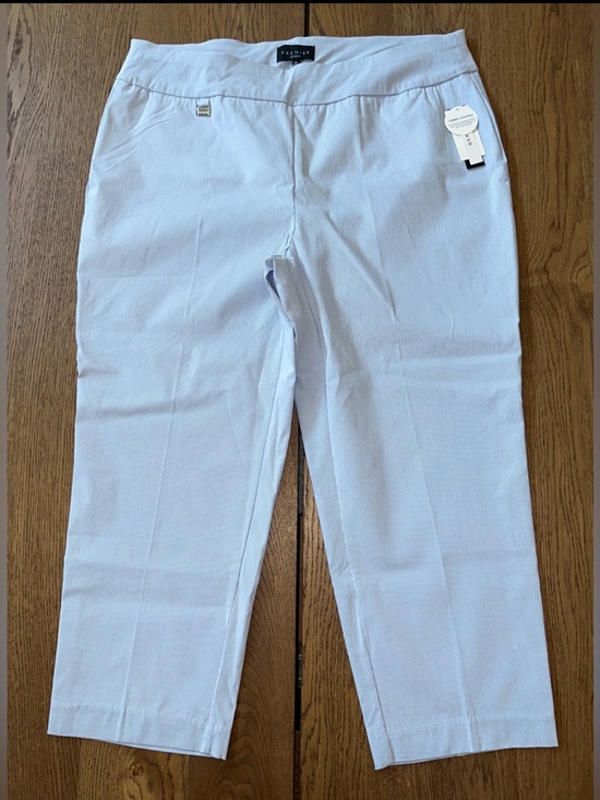 Premise Pants - NWT. Premise Striped Light Blue Capri Pants Tommy Control 2X